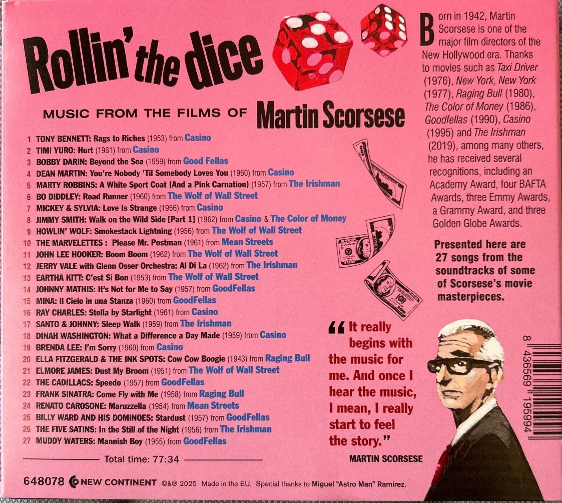 CD Banda Sonora - Rollin' The Dice (Music From The Films Of Martin Scorsese) 2ª Mano - DISCOS NAKASHA