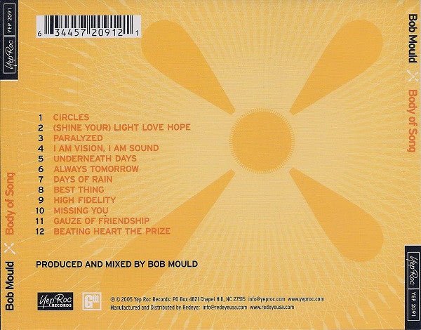 CD Bob Mould ‎– Body Of Song Nuevo precintado - DISCOS NAKASHA