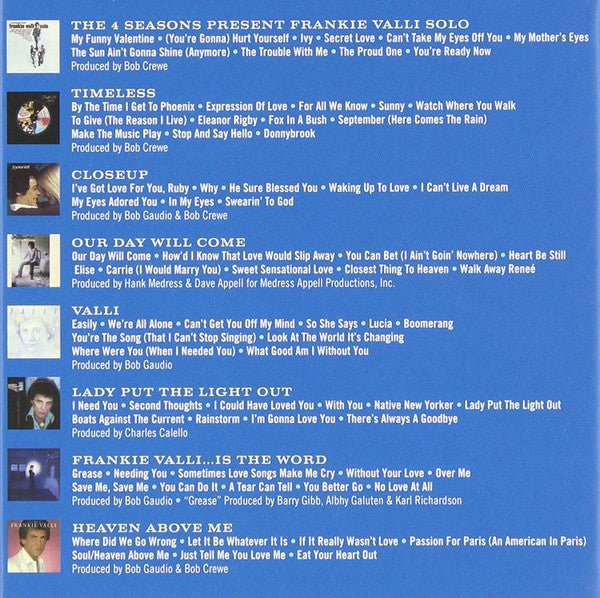 CD Box set Frankie Valli – Selected Solo Works Nuevo precintado - DISCOS NAKASHA