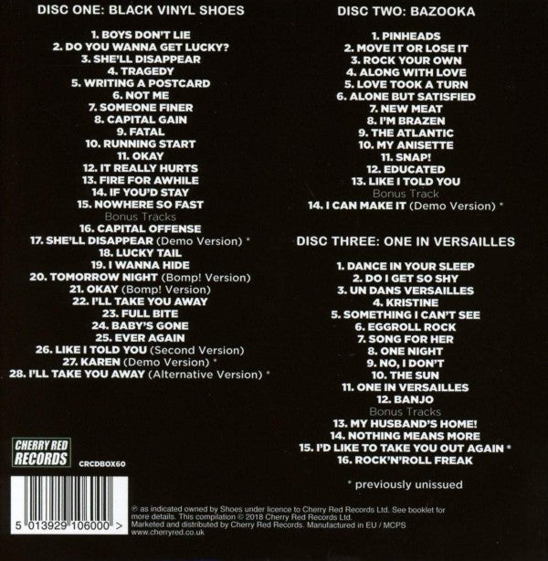 CD Box set Shoes ‎– Black Vinyl Shoes Anthology 1973 - 1978 Nuevo precintado - DISCOS NAKASHA