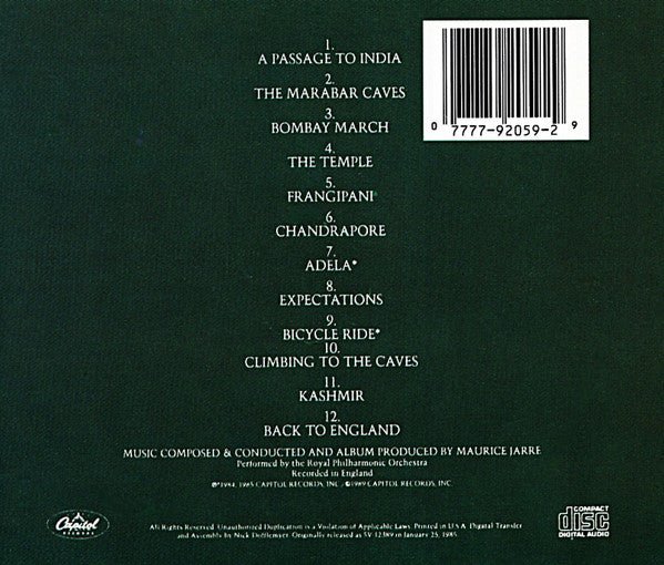 CD BSO - Maurice Jarre ‎– A Passage To India 2ª mano (Producto exclusivo recogida en tienda) - DISCOS NAKASHA