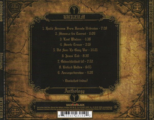 CD Burzum ‎– Anthology Nuevo precintado - DISCOS NAKASHA