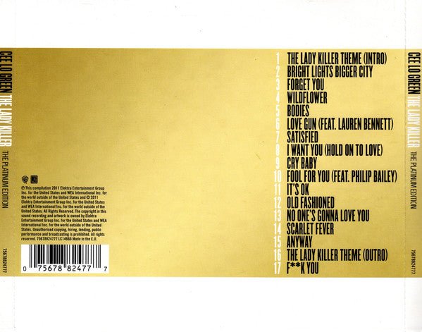 CD Cee Lo Green ‎– The Lady Killer (The Platinum Edition) Nuevo precintado - DISCOS NAKASHA