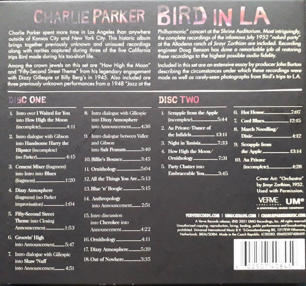 CD Charlie Parker ‎– Bird In LA Nuevo precintado - DISCOS NAKASHA