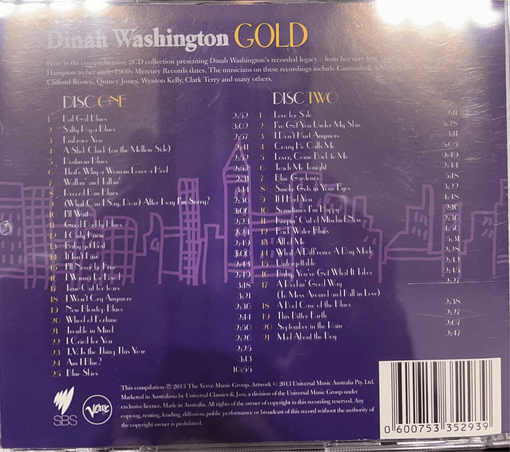 CD Dinah Washington - Gold Nuevo precintado - DISCOS NAKASHA