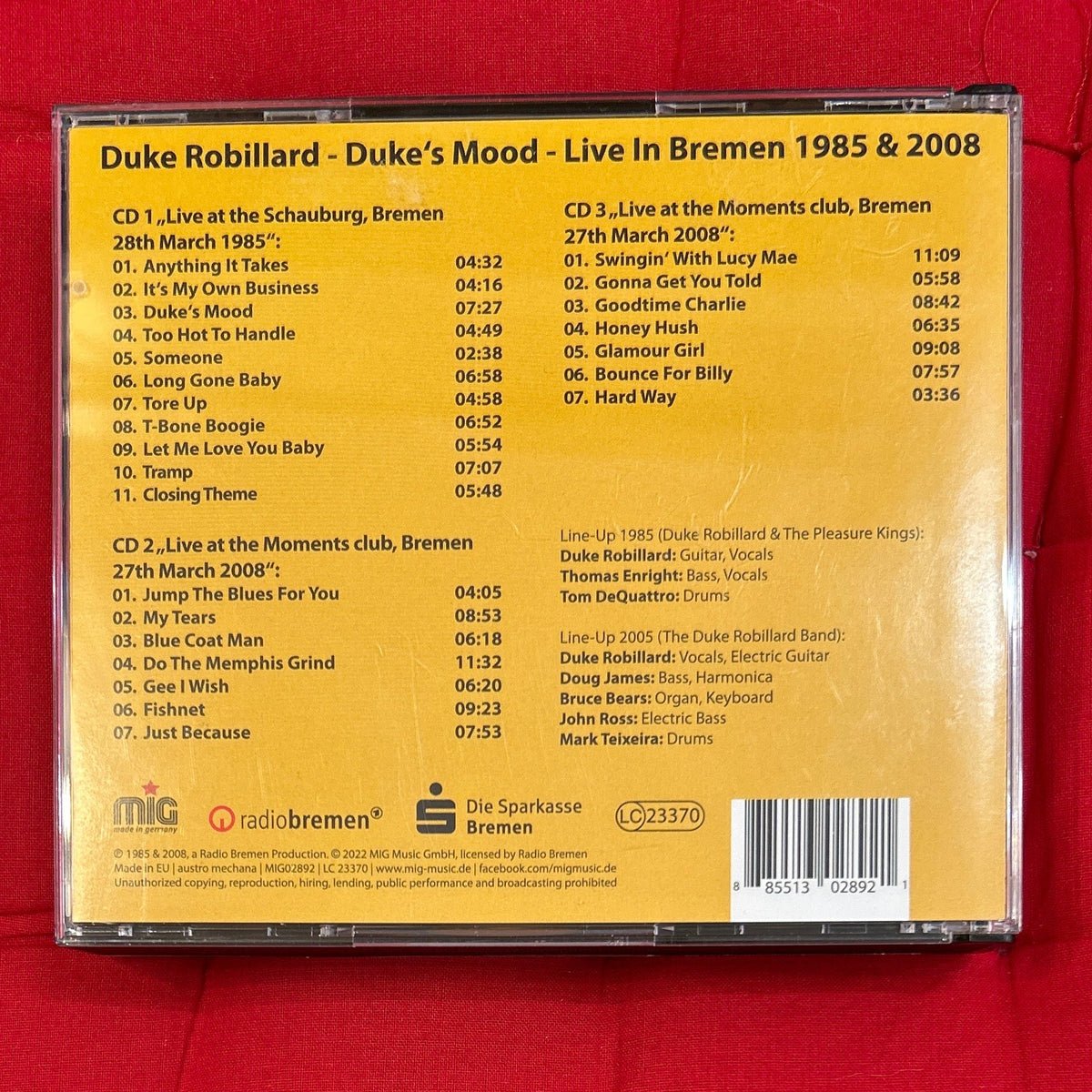 CD Duke Robillard ‎– Duke's Mood - Live In Bremen 1985 & 2008 2ª Mano - DISCOS NAKASHA