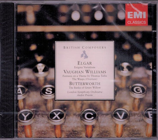 CD Elgar • Vaughan Williams • Butterworth / London Symphony Orchestra • André Previn ‎– 'Enigma' Variations • Fantasia On A Theme Of Thomas Tallis • The Wasps (Overture) • The Banks Of Green Willow Nuevo precintado - DISCOS NAKASHA