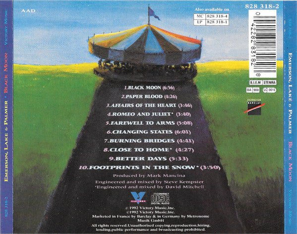 CD Emerson, Lake & Palmer ‎– Black Moon 2ª Mano - DISCOS NAKASHA