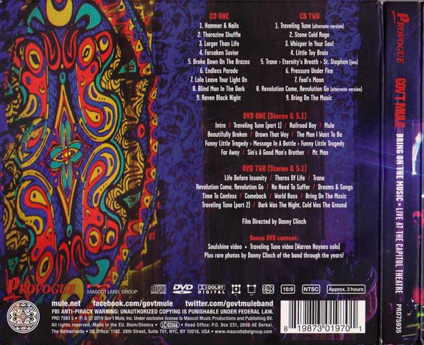 CD Gov't Mule - Bring On The Music (Live At The Capitol Theatre) (2CD+2DVD) Nuevo precintado - DISCOS NAKASHA