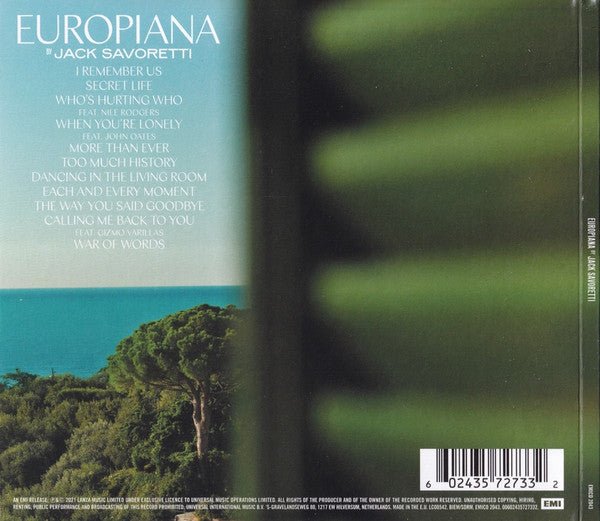 CD Jack Savoretti ‎– Europiana Nuevo precintado - DISCOS NAKASHA