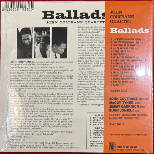 CD John Coltrane Quartet – Ballads Nuevo precintado - DISCOS NAKASHA