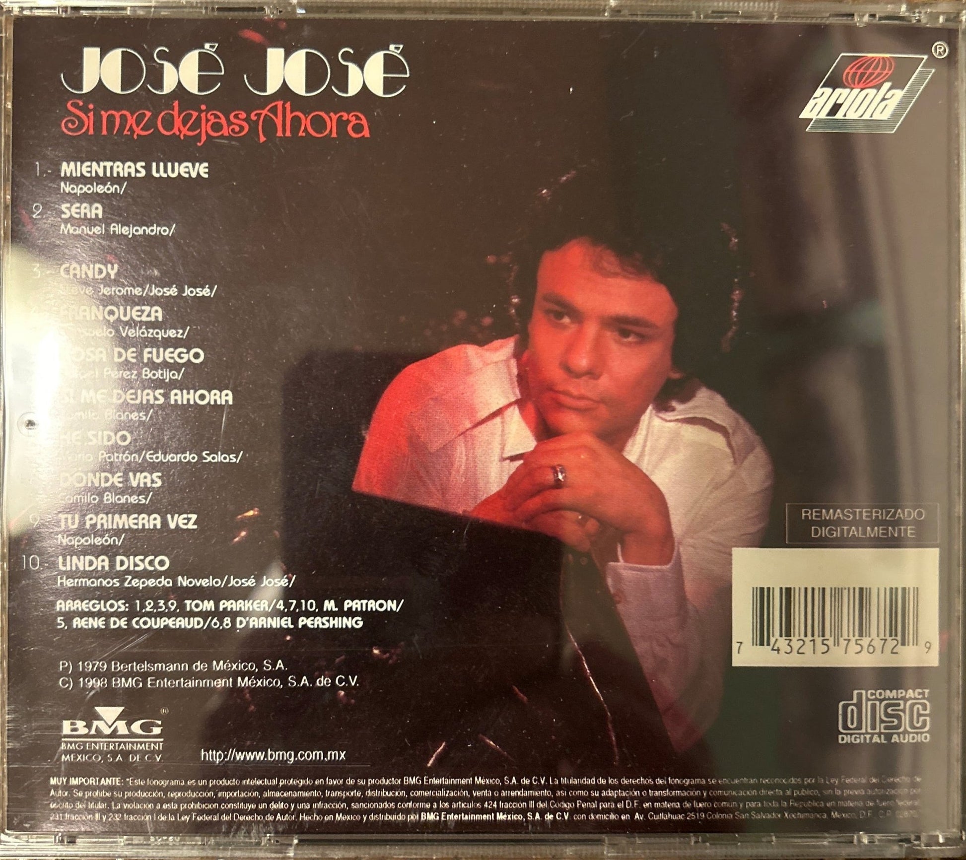 CD José José ‎– Si Me Dejas Ahora 2ª Mano - DISCOS NAKASHA