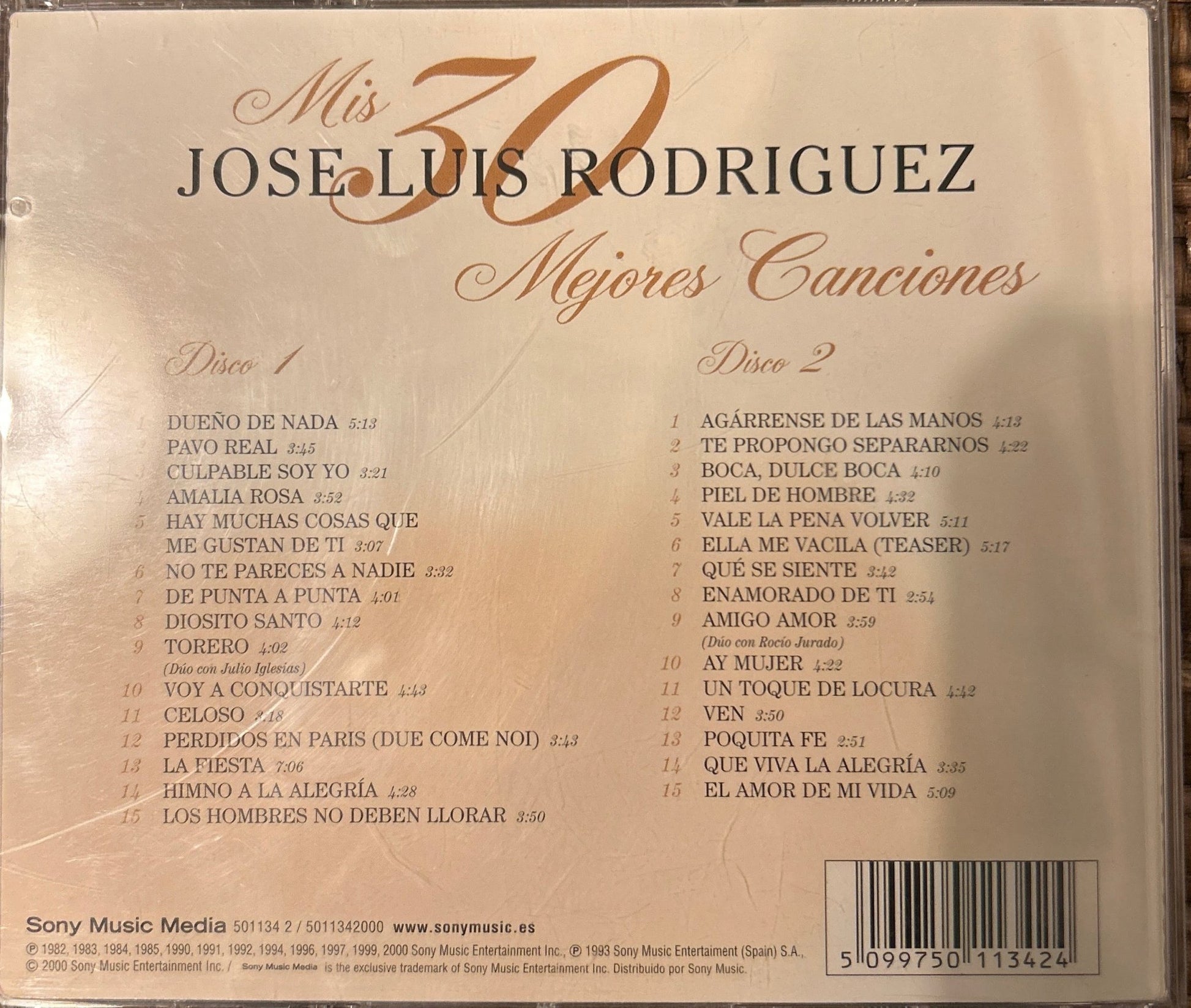 CD José Luis Rodríguez ‎– Mis 30 Mejores Canciones 2ª Mano - DISCOS NAKASHA