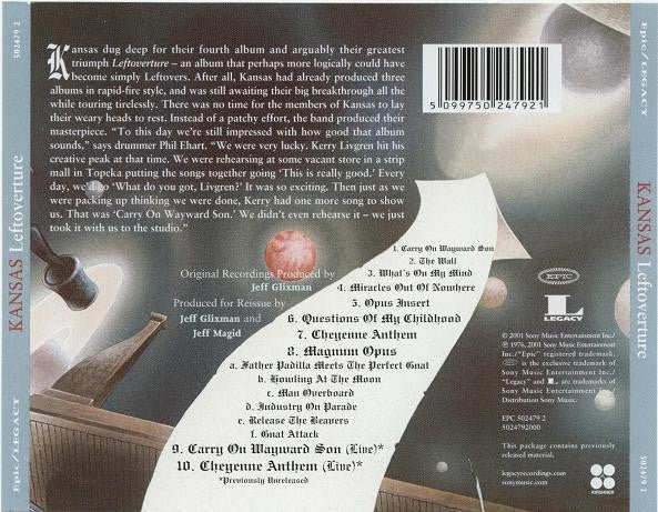 CD Kansas ‎– Leftoverture 2ª Mano - DISCOS NAKASHA