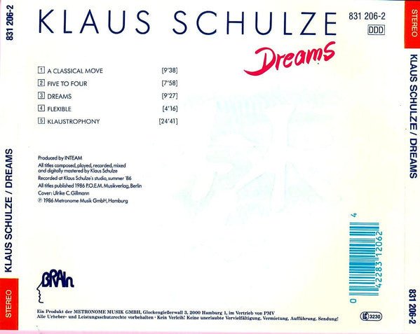 CD Klaus Schulze ‎– Dreams 2ª Mano - DISCOS NAKASHA
