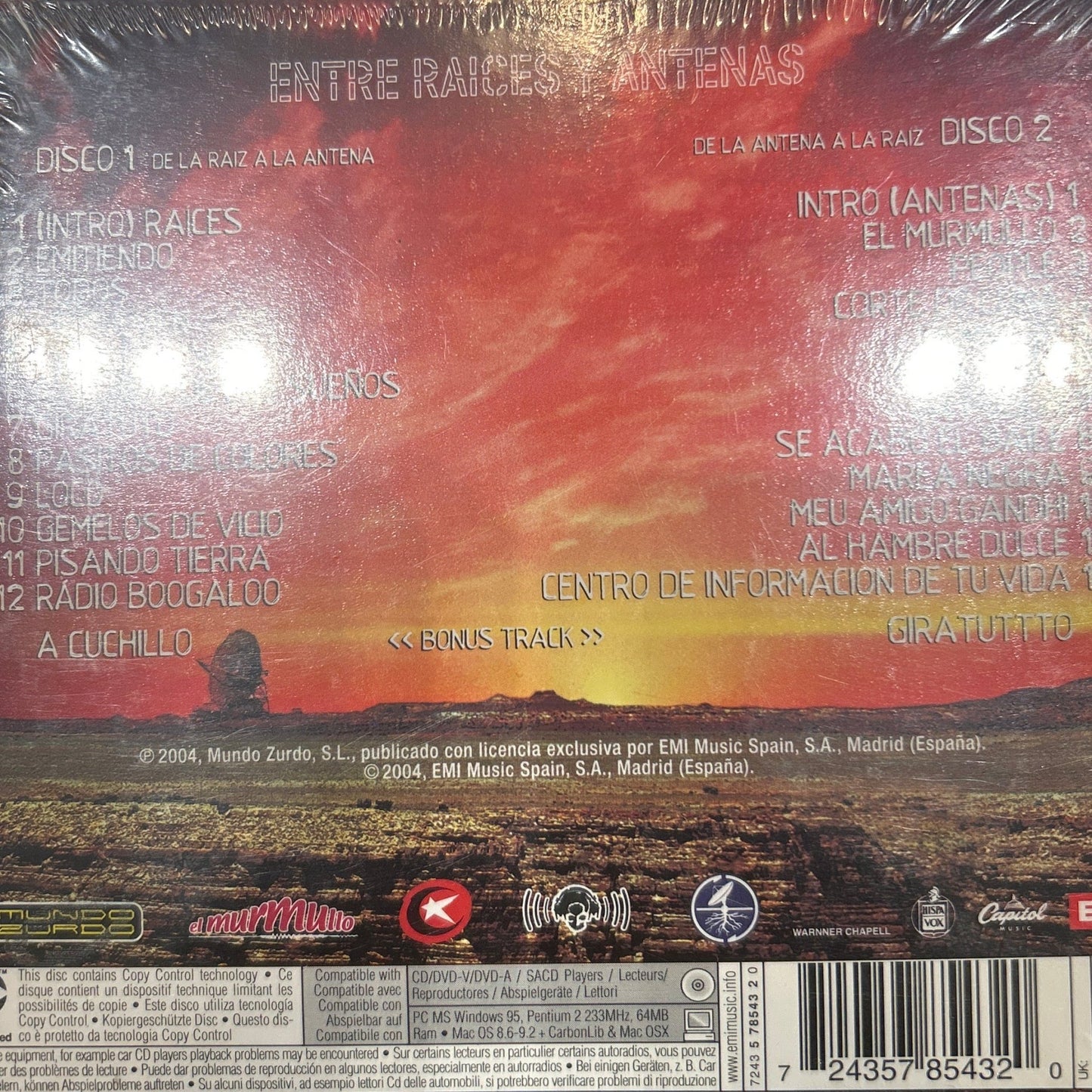 CD Macaco ‎– Entre Raices Y Antenas Nuevo precintado - DISCOS NAKASHA