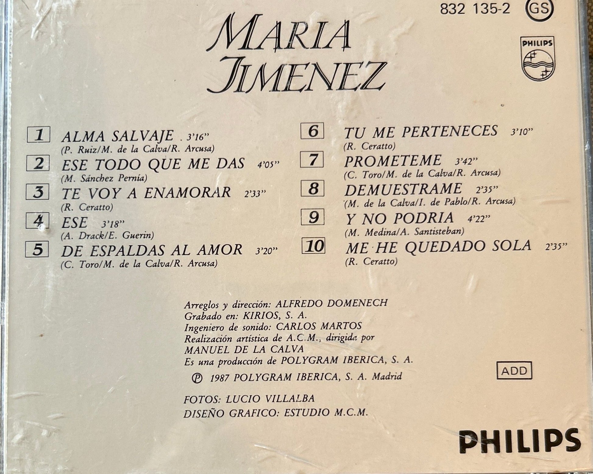 CD Maria Jimenez – Alma Salvaje 2ª Mano - DISCOS NAKASHA