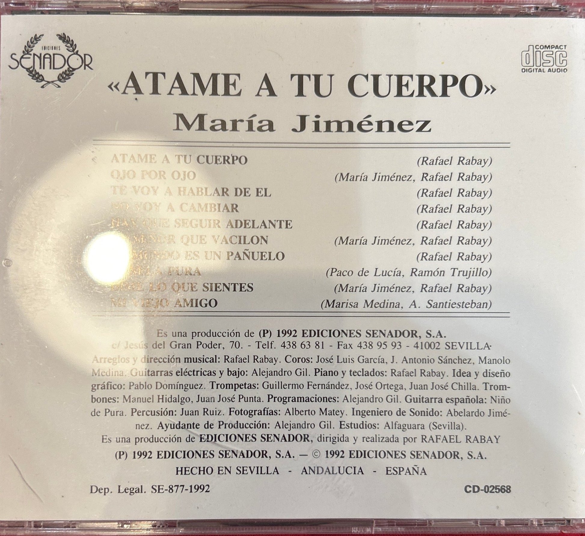 CD Maria Jimenez – Atame A Tu Cuerpo 2ª Mano - DISCOS NAKASHA