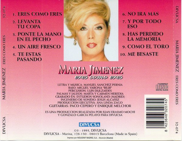 CD Maria Jimenez – Eres Como Eres 2ª Mano - DISCOS NAKASHA