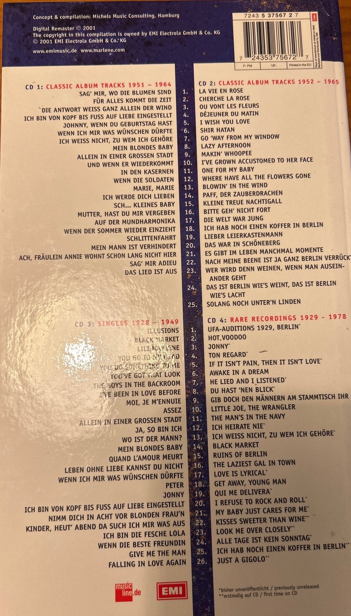 CD Marlene Dietrich ‎– Der Blonde Engel - Die Retrospektive 2ª mano - DISCOS NAKASHA