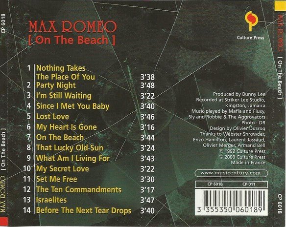 CD Max Romeo – On The Beach Nuevo precintado - DISCOS NAKASHA