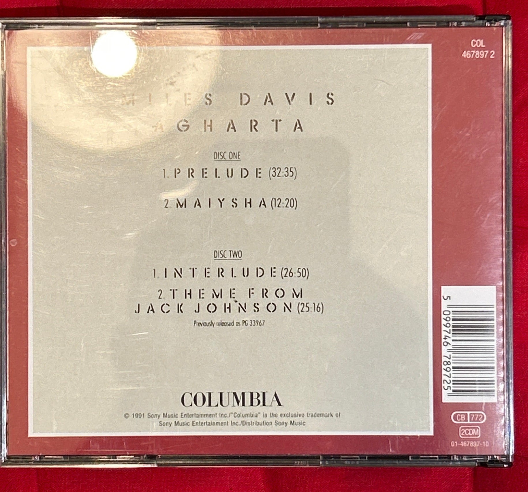 CD Miles Davis ‎– Agharta 2ª Mano - DISCOS NAKASHA