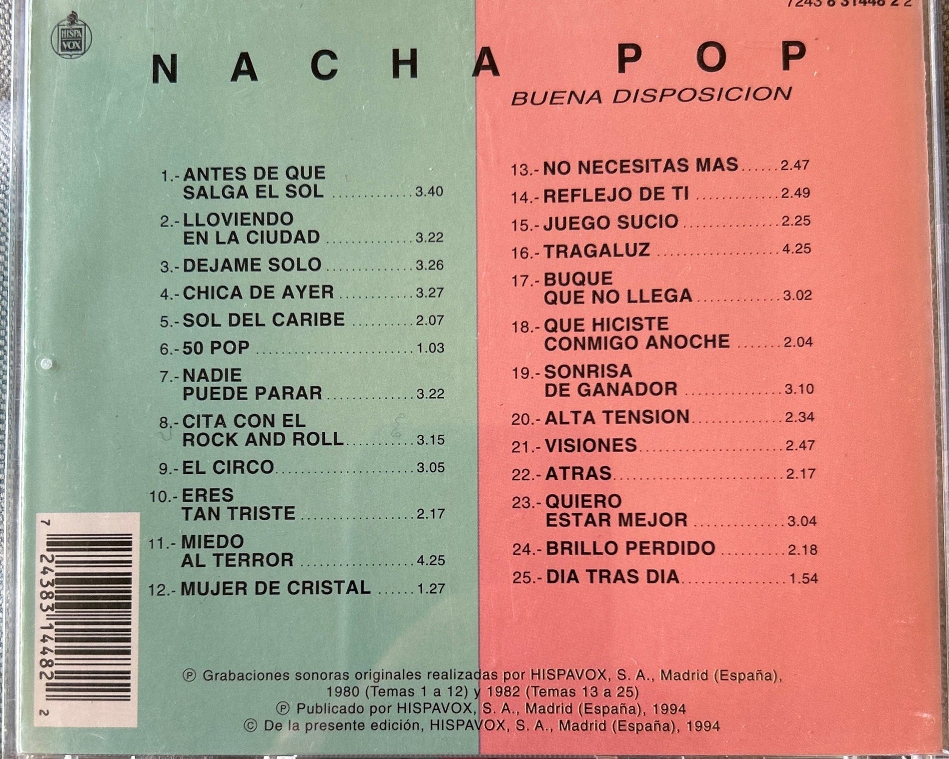 CD Nacha Pop ‎– Nacha Pop / Buena Disposición 2ª Mano - DISCOS NAKASHA