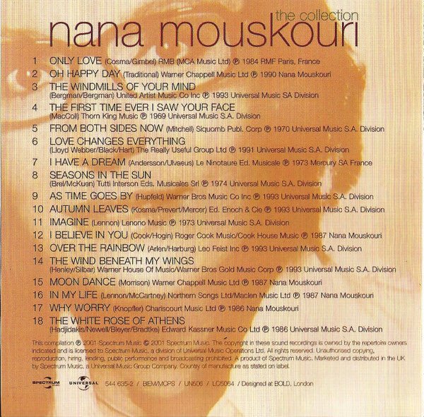 CD Nana Mouskouri ‎– The Collection Nuevo precintado - DISCOS NAKASHA