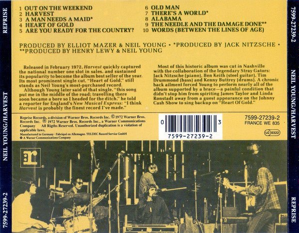 CD Neil Young ‎– Harvest 2ª Mano - DISCOS NAKASHA