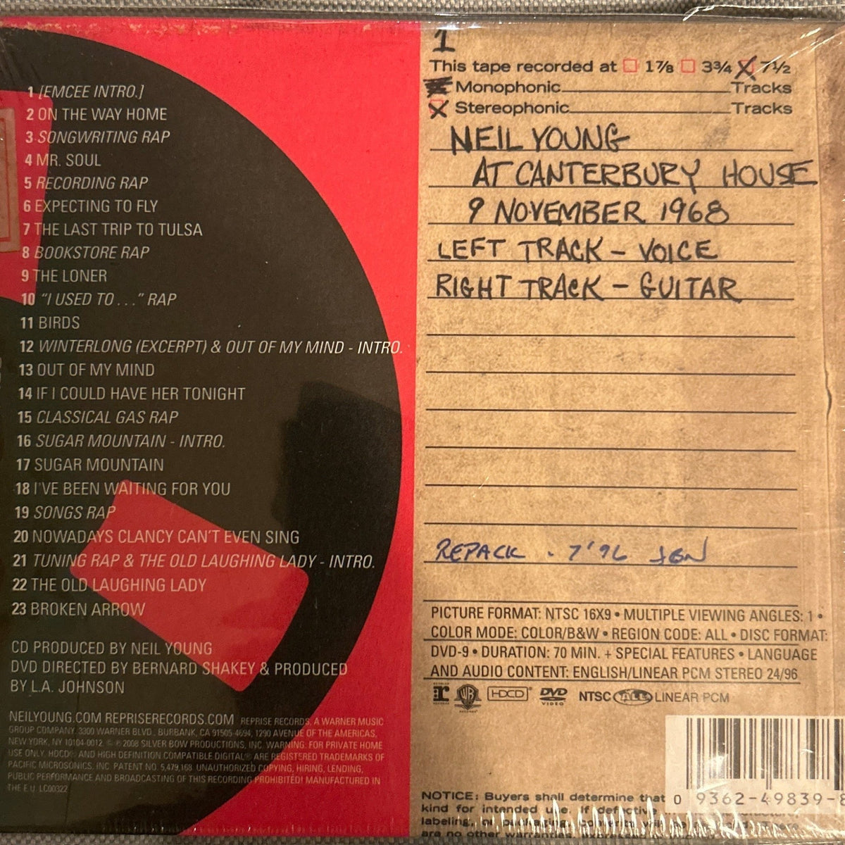 CD Neil Young ‎– Sugar Mountain (Live At Canterbury House 1968) Nuevo precintado - DISCOS NAKASHA