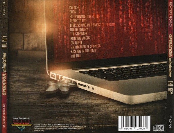 CD Operation: Mindcrime ‎– The Key (Queensryche´s singer) Nuevo precintado - DISCOS NAKASHA