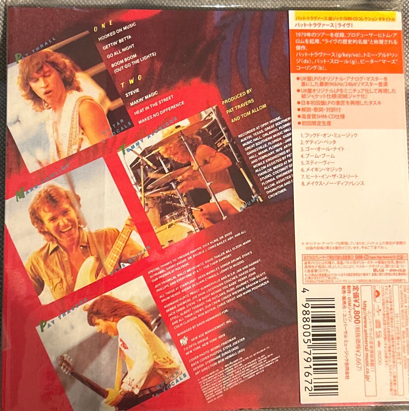 CD Pat Travers Band ‎– Live! Go For What You Know 2ª Mano - DISCOS NAKASHA