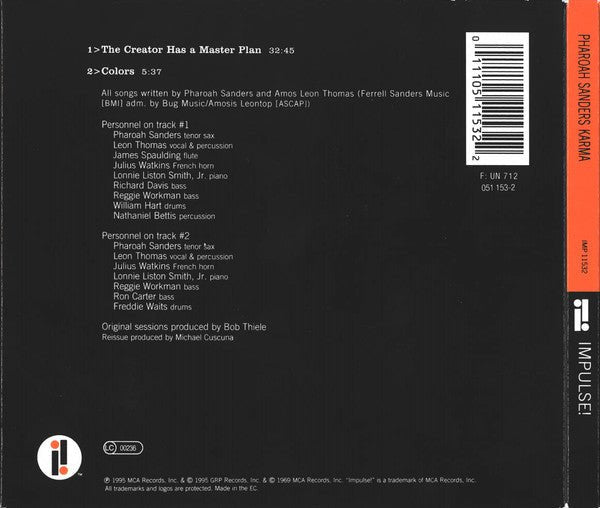 CD Pharoah Sanders – Karma Nuevo precintado - DISCOS NAKASHA