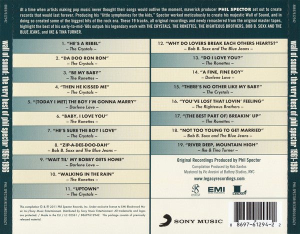 CD Phil Spector ‎– Wall Of Sound: The Very Best Of Phil Spector 1961-1966 Nuevo precintado - DISCOS NAKASHA