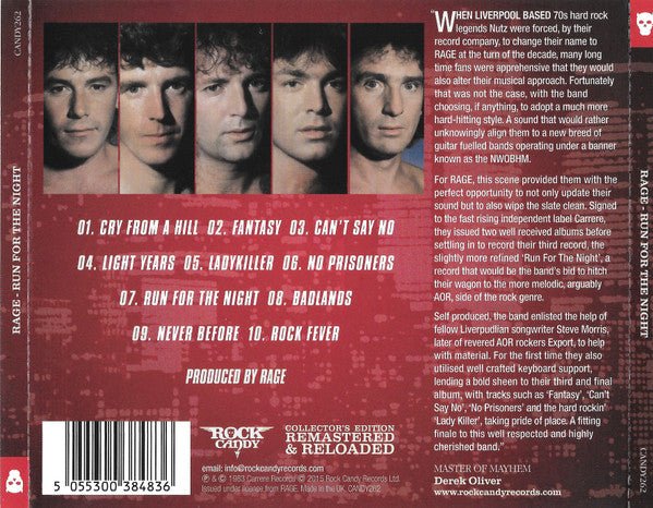 CD Rage – Run For The Night Nuevo precintado - DISCOS NAKASHA