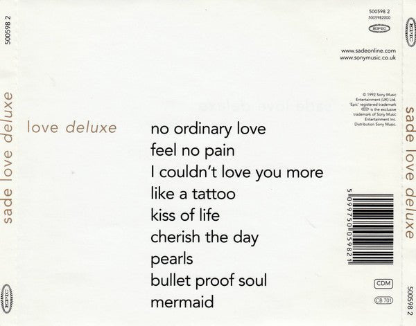 CD Sade ‎– Love Deluxe Nuevo precintado - DISCOS NAKASHA