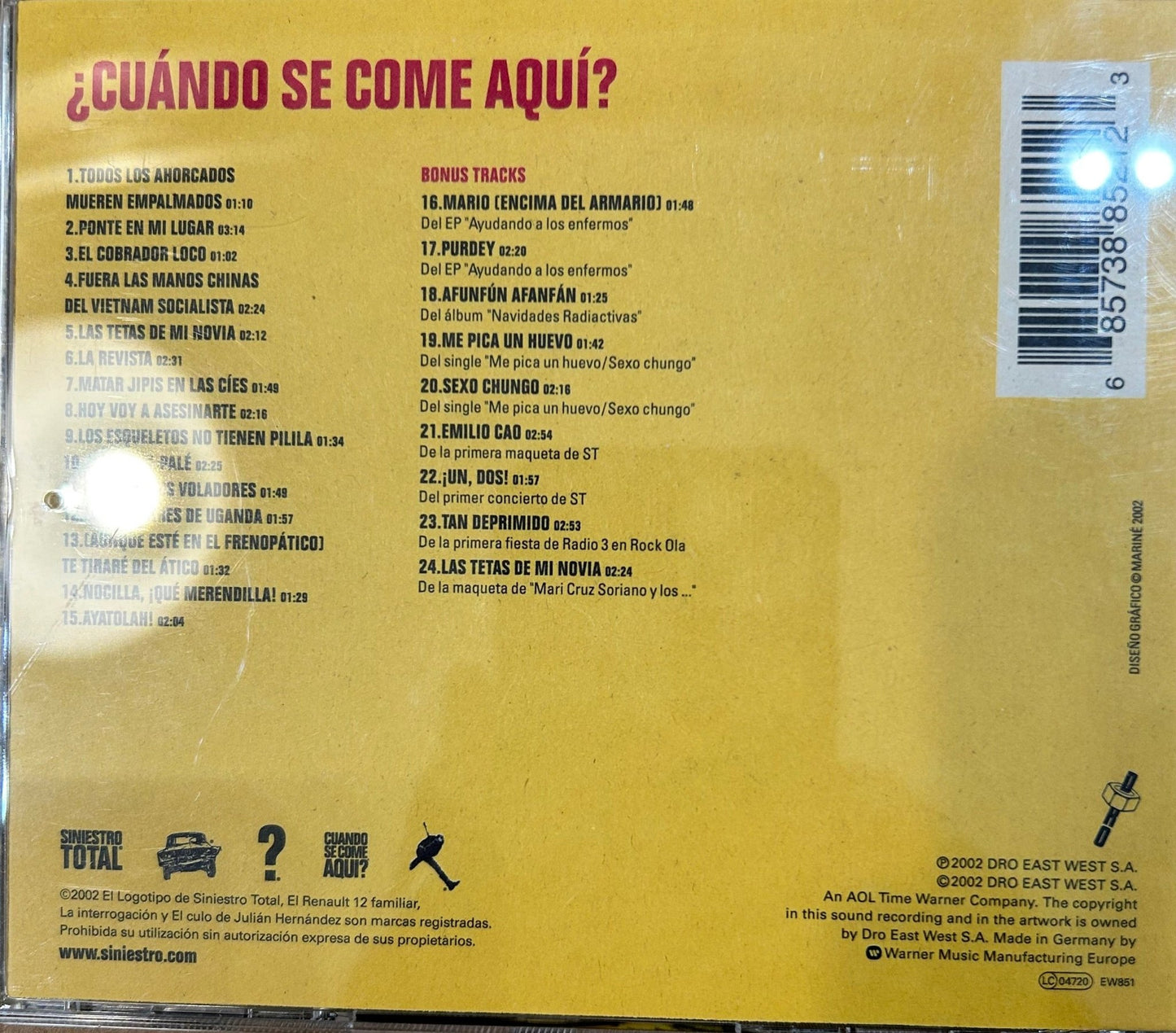 CD Siniestro Total ‎– ¿Cuando Se Come Aqui? 2ª mano (Producto exclusivo recogida en tienda) - DISCOS NAKASHA