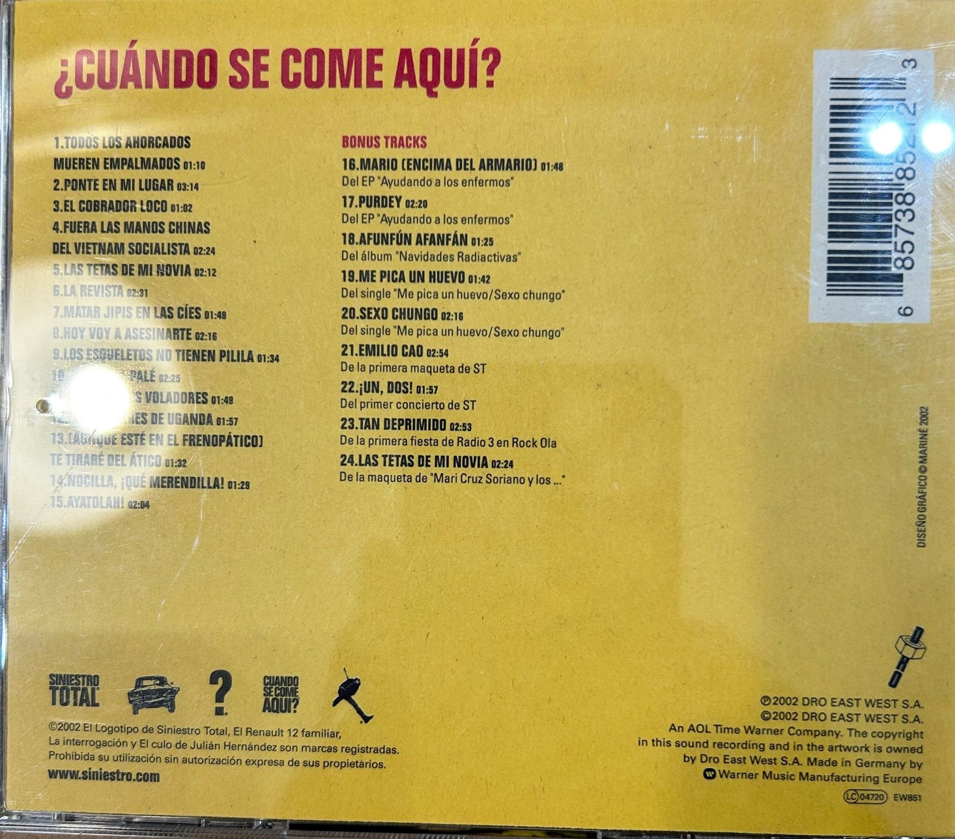 CD Siniestro Total ‎– ¿Cuando Se Come Aqui? 2ª mano (Producto exclusivo recogida en tienda) - DISCOS NAKASHA