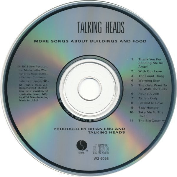 CD Talking Heads – More Songs About Buildings And Food Ed. USA 2ª Mano - DISCOS NAKASHA
