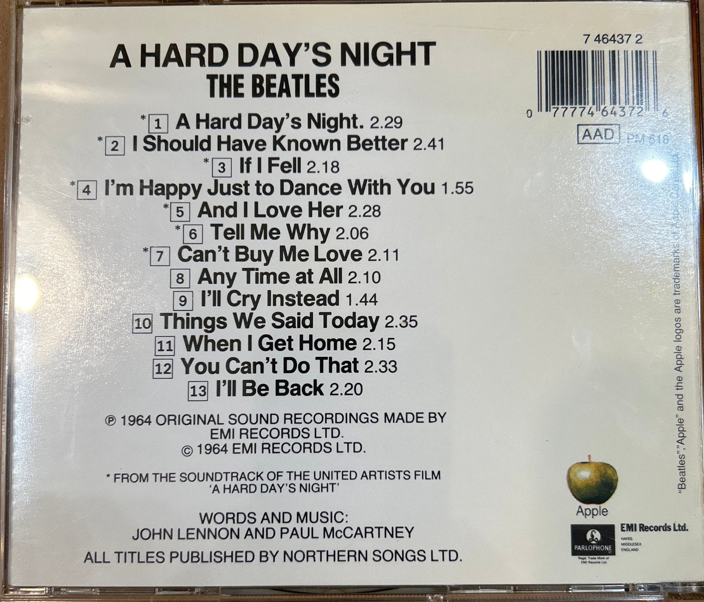 CD The Beatles – A Hard Day's Night) 2ª mano (Producto exclusivo recogida en tienda) - DISCOS NAKASHA