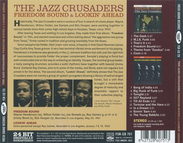 CD The Jazz Crusaders ‎– Freedom Sound & Lookin' Ahead 2ª Mano - DISCOS NAKASHA