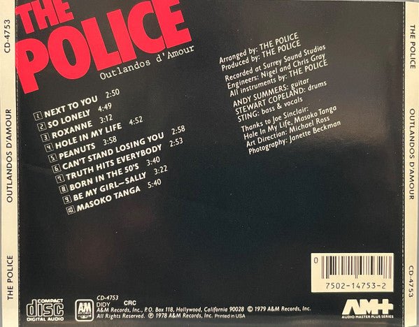 CD The Police – Outlandos D'Amour 2ª mano - DISCOS NAKASHA