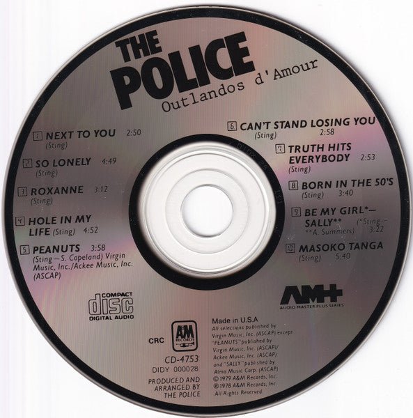 CD The Police – Outlandos D'Amour 2ª mano - DISCOS NAKASHA