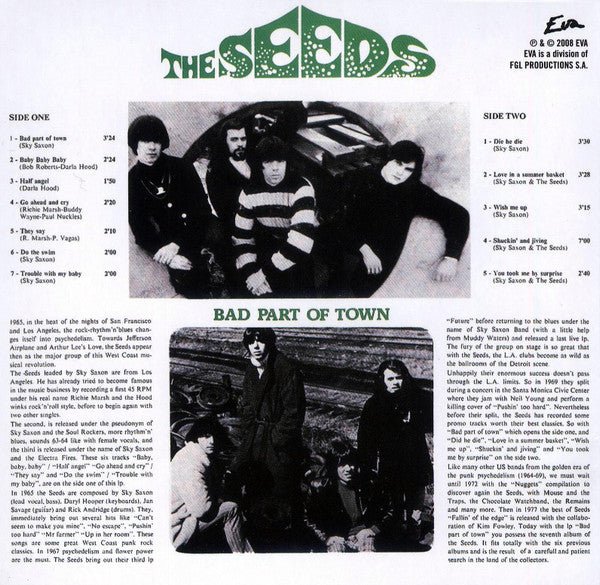 CD The Seeds & Sky Saxon – Bad Part Of Town Nuevo precintado - DISCOS NAKASHA
