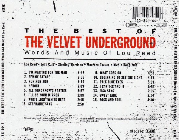 CD The Velvet Underground ‎– The Best Of The Velvet Underground (Words And Music Of Lou Reed) 2ª Mano - DISCOS NAKASHA