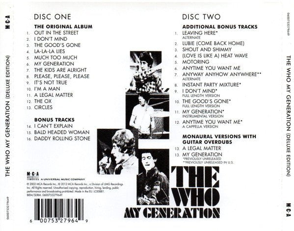 CD The Who ‎– My Generation Nuevo precintado - DISCOS NAKASHA