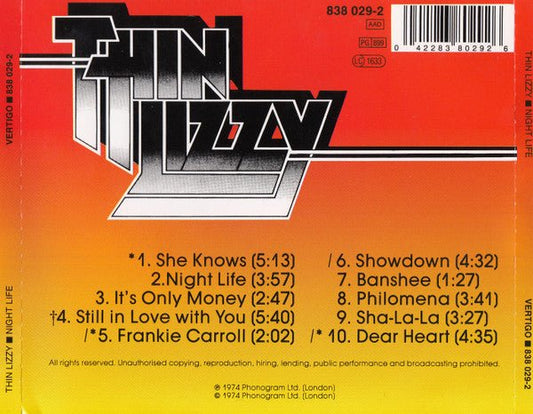 CD Thin Lizzy ‎– Nightlife Nuevo precintado - DISCOS NAKASHA