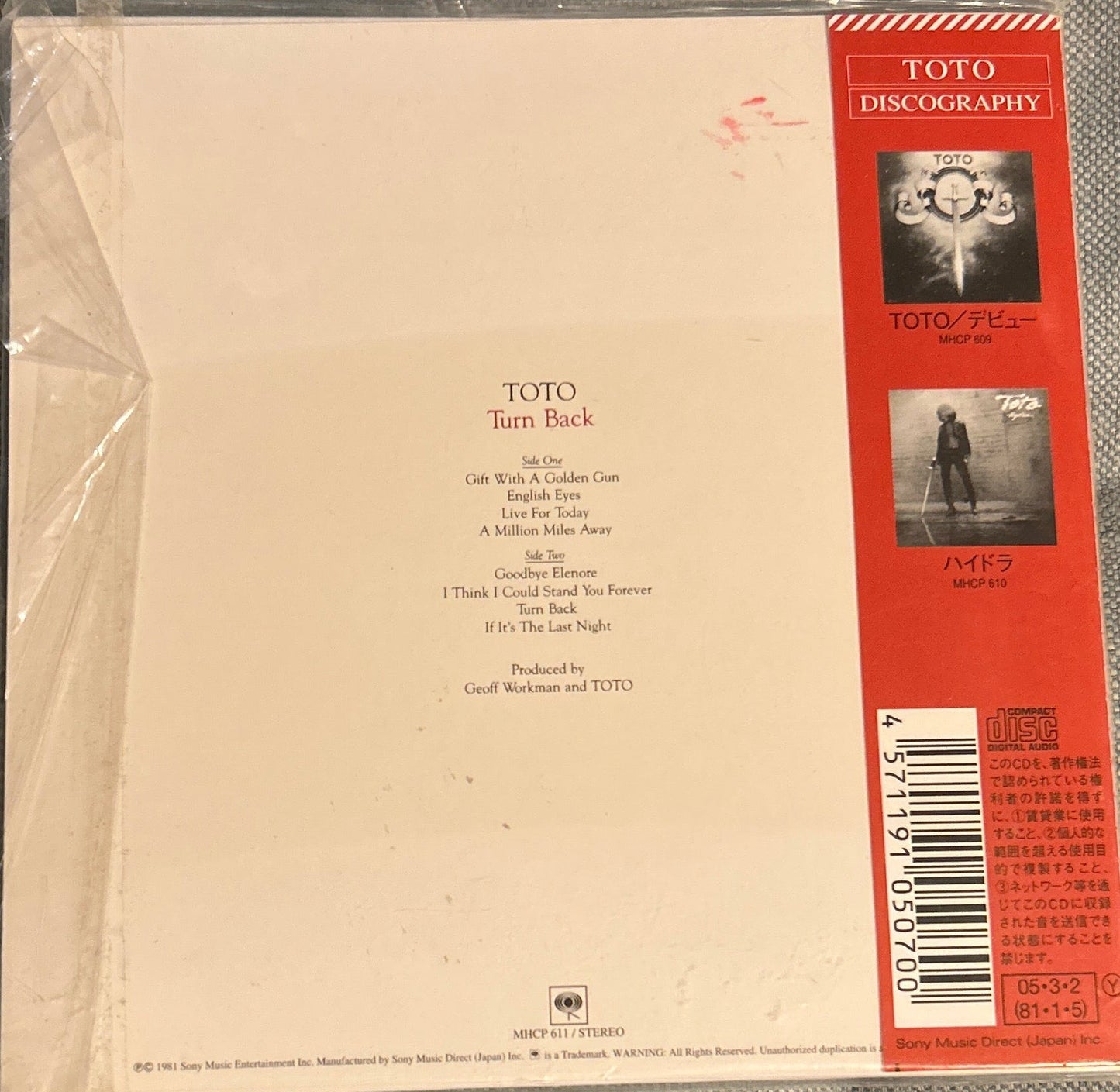 CD Toto – Turn Back 2ª Mano - DISCOS NAKASHA