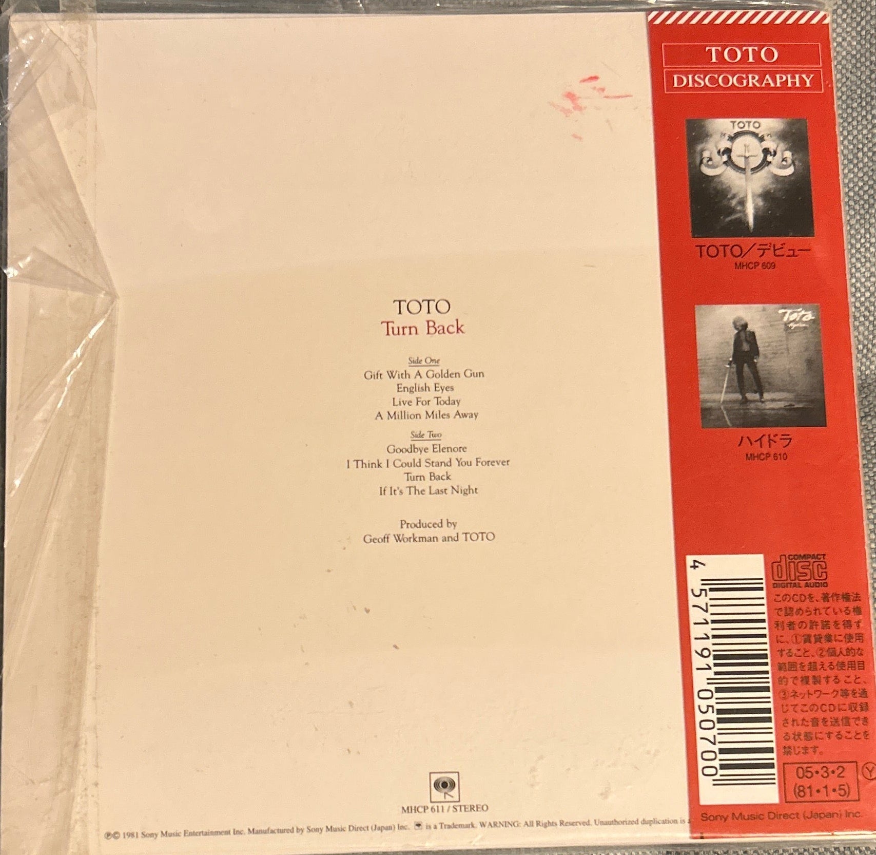 CD Toto – Turn Back 2ª Mano - DISCOS NAKASHA