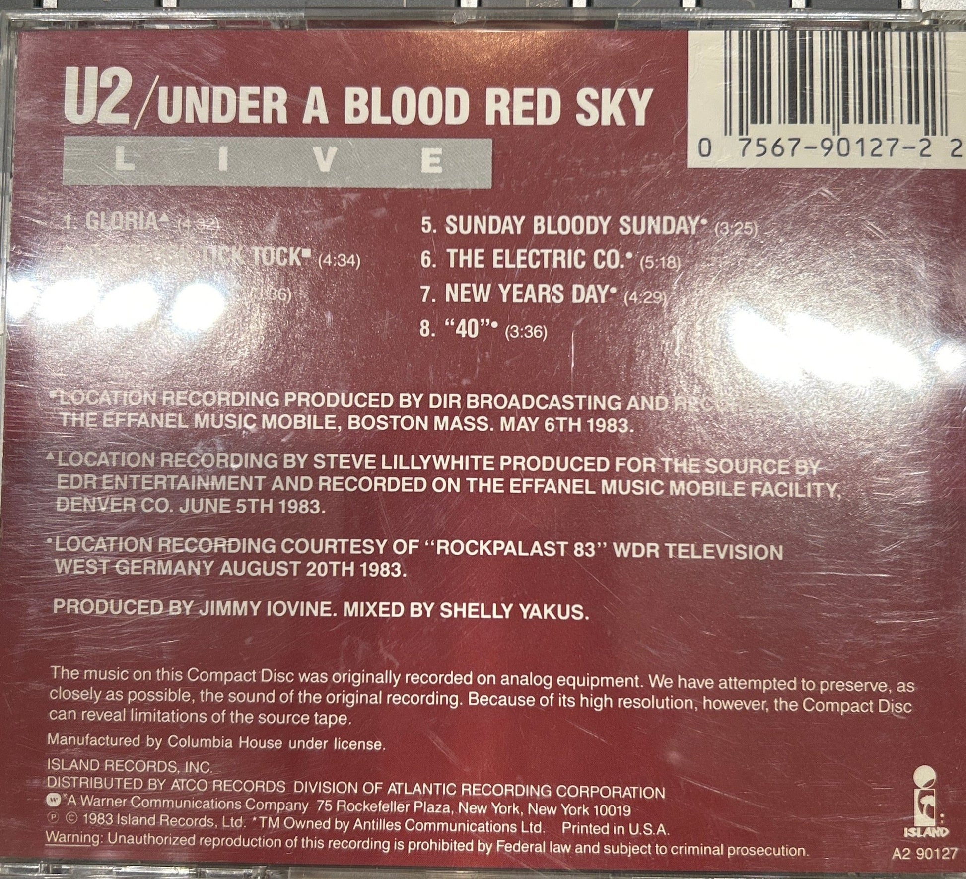 CD U2 ‎– Under A Blood Red Sky (Live) Ed. Americana 2ª mano - DISCOS NAKASHA